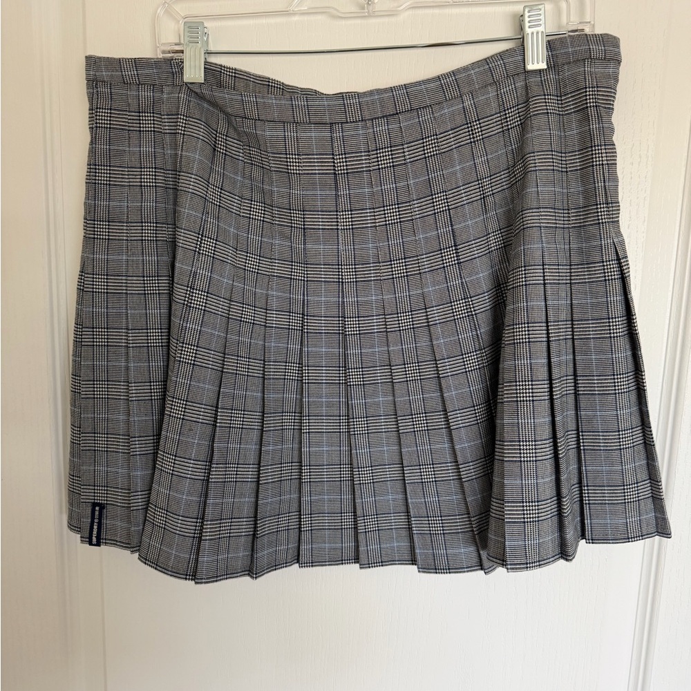 Superdry Black and White Plaid Mini Skirt